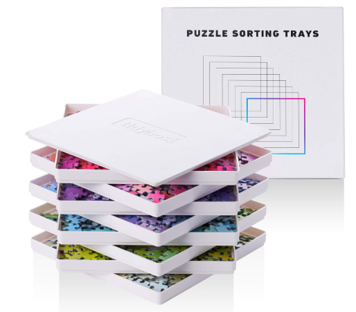 8 Puzzle Sorting Trays with Lid 10" x 10"